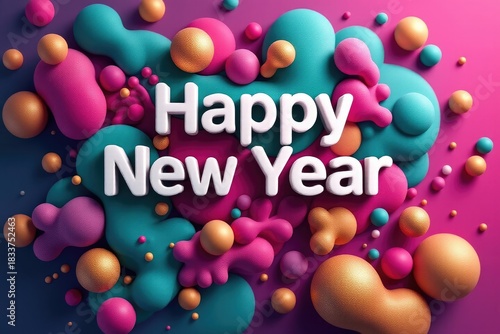 Abstract happy new year composition