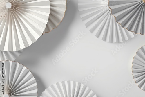 Abstract white paper fan decorations