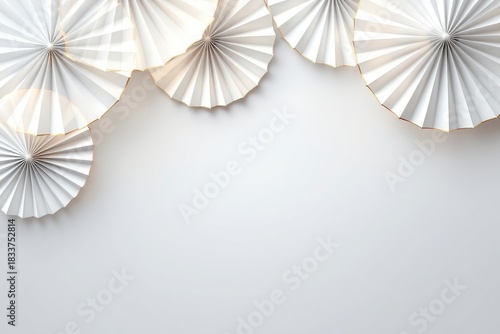 Abstract white paper fan decorations