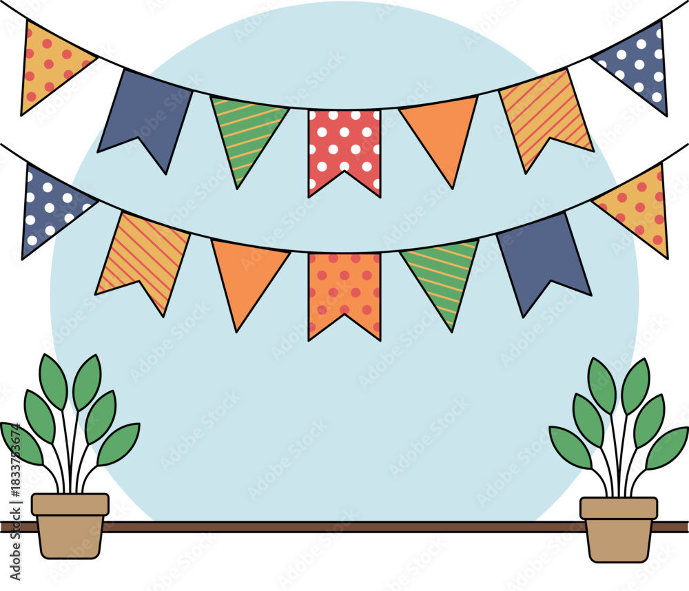 Obraz premium Garland illustration is suitable for party or event.