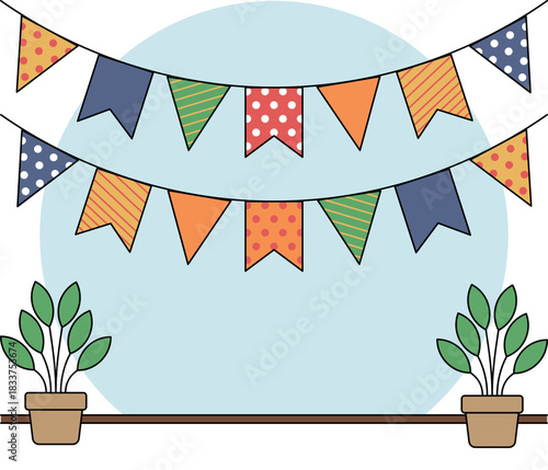 Garland illustration is suitable for party or event.