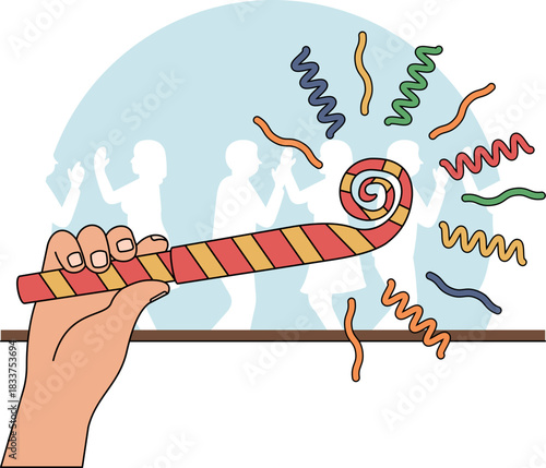 Party blower illustration is suitable for party or event.