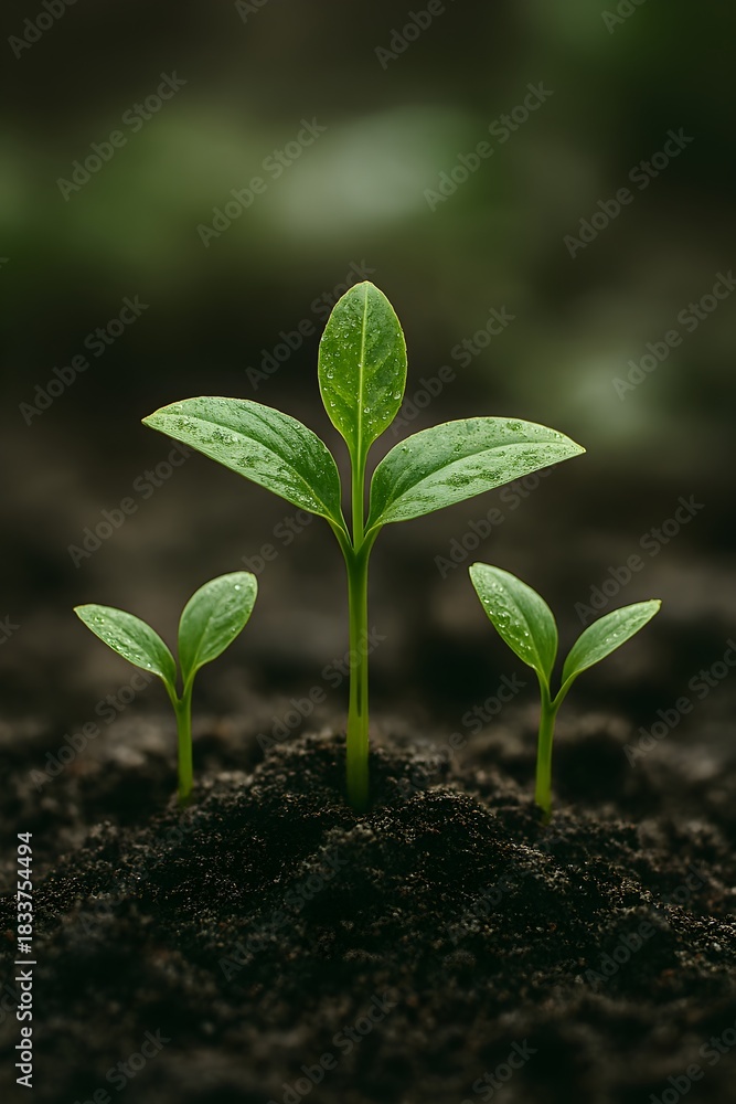 Fototapeta premium young plant in soil