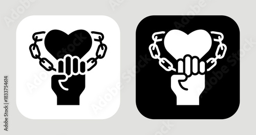 Full Commitment Icon In Black and White Glyph Style