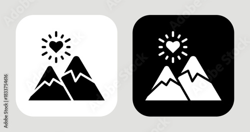 Passion Rise Icon In Black and White Glyph Style