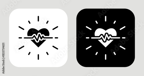 Passion Pulse Icon In Black and White Glyph Style