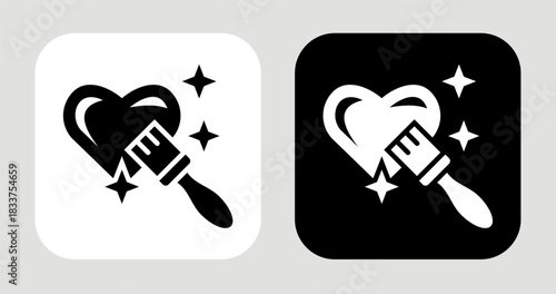 Creative Passion Icon In Black and White Glyph Style
