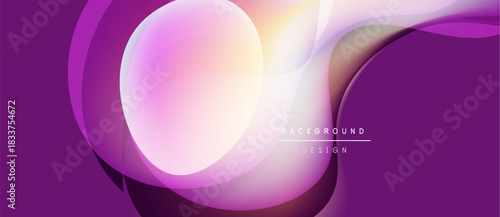 Abstract purple background. Fluid shapes overlap, creating dynamic visual effect. Gradient colors blend smoothly, offering modern aesthetic.
