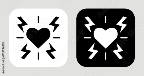Spark Emotion Icon In Black and White Glyph Style