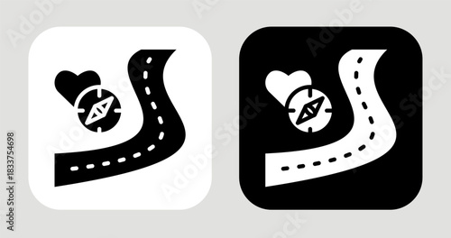 Driven Value Icon In Black and White Glyph Style