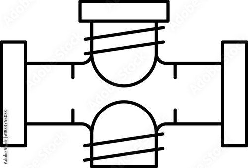 Pipe Cross Section Valve Outline Icon
