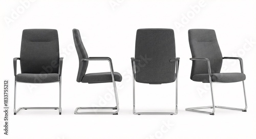 Stylish gray office chairs offer comfort and modern design for collaborative workspaces and professional meeting rooms