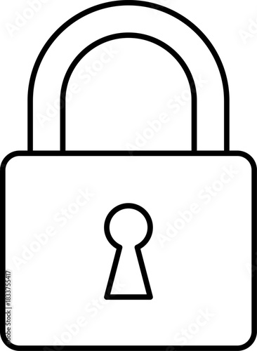 Padlock Outline Security Lock Icon