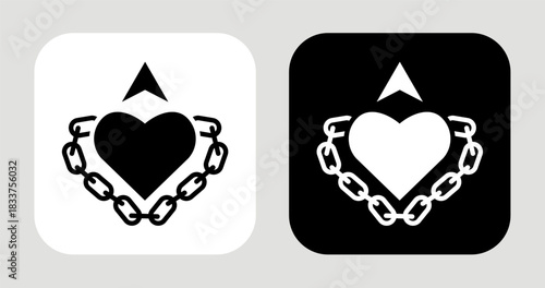 Purpose Link Icon In Black and White Glyph Style