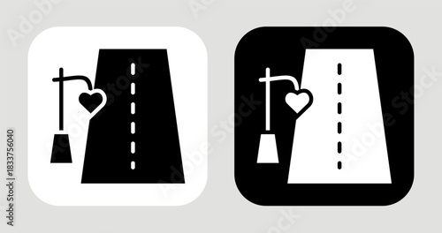 Guiding Light Icon In Black and White Glyph Style