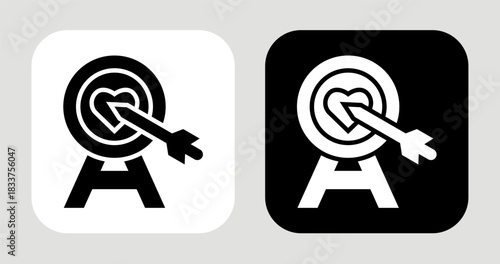 Aligned Action Icon In Black and White Glyph Style