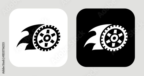 Driven by Belief Icon In Black and White Glyph Style