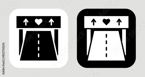 Path of Meaning Icon In Black and White Glyph Style