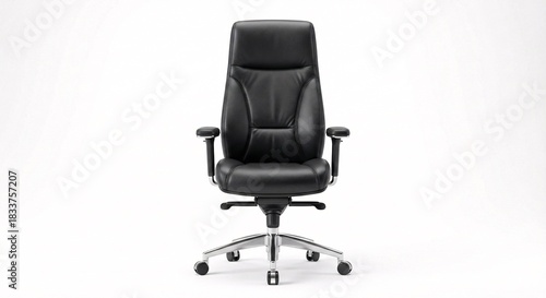 Elevate your workspace with this modern, ergonomic black leather executive office chair for ultimate comfort