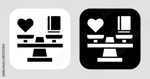 Belief Balance Icon In Black and White Glyph Style