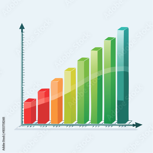Colorful Bar Chart Illustrating Business Growth