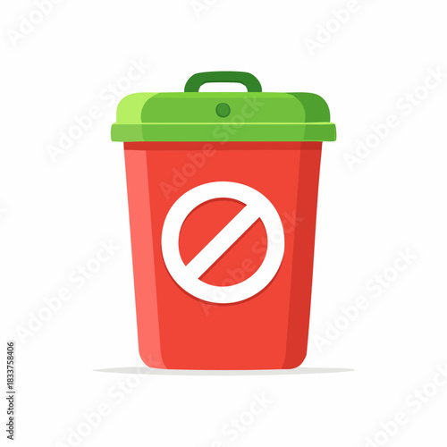 Forbidden Waste Bin Vector Illustration