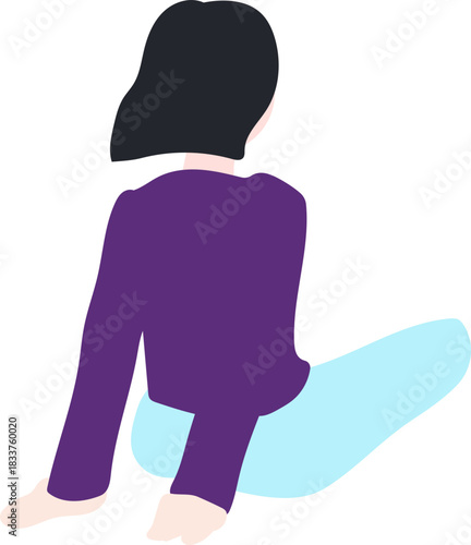 앉아있는 사람 일러스트