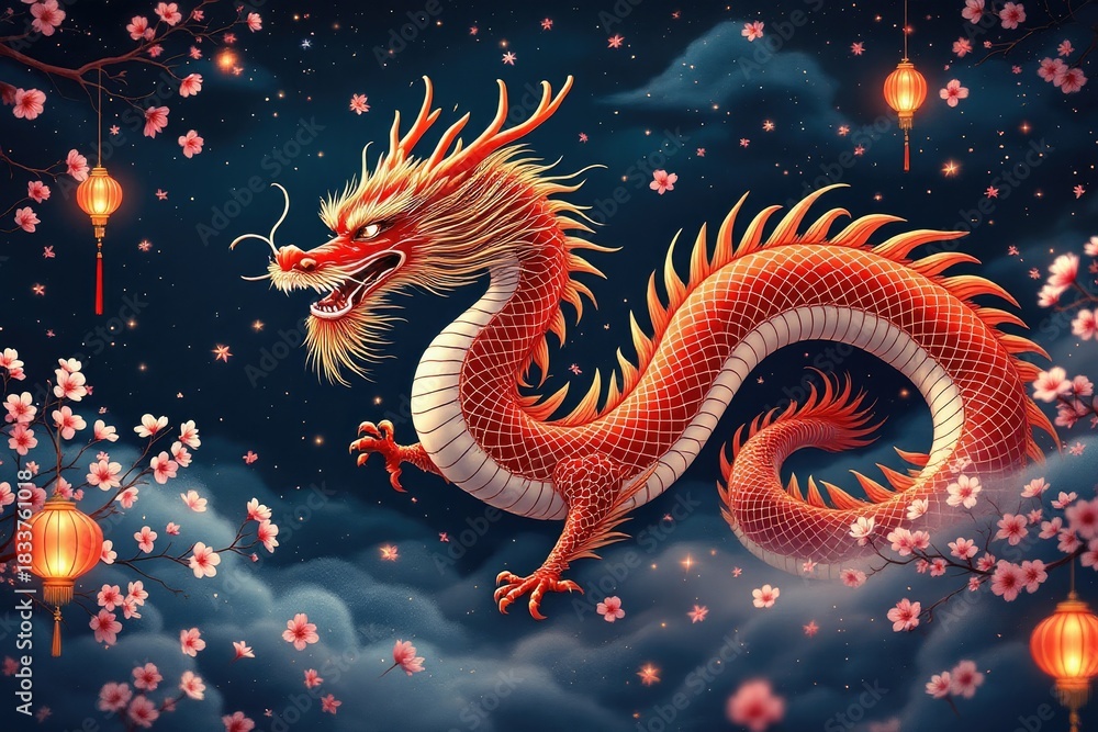 Fototapeta premium Fantasy dragon illustration