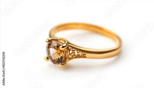 Wallpaper Mural Golden ring with gem stone isolated on white background Torontodigital.ca