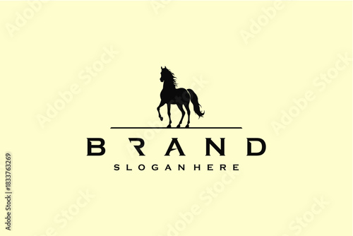 Standing Horse Logo Design Vector Template