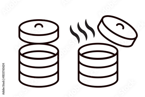 温まったせいろのシンプルなアイコン