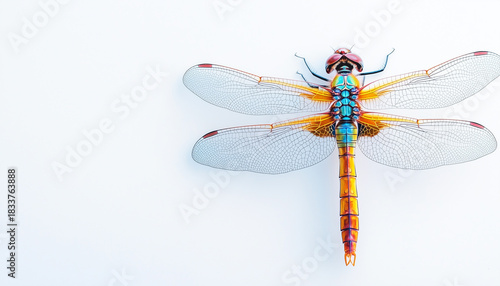 colorful dragonfly isolated on white background