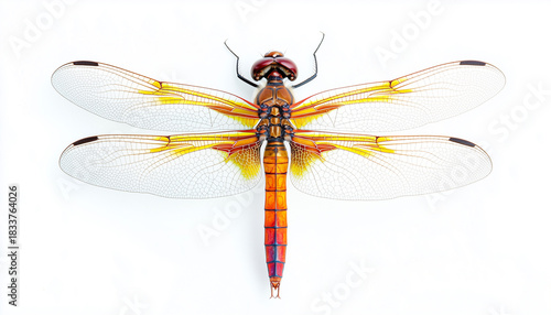 colorful dragonfly isolated on white background