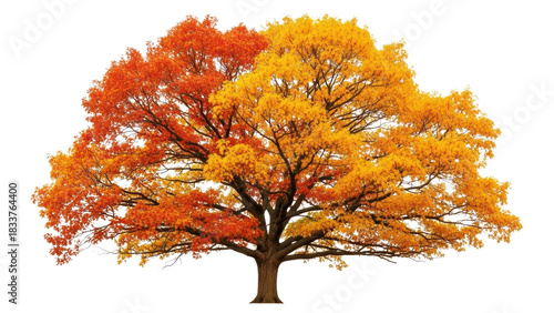 Vibrant Autumn Tree with Colorful Leaves Capturing Fall Beauty