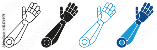 Bionic Arm Icon set multiple style collection , vector illustration.