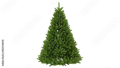 Realistic Green Christmas Tree on a Transparent Background