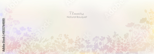 ナチュラルでシックな草花の背景イラスト