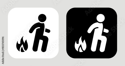 Burning Spirit Icon In Black and White Glyph Style