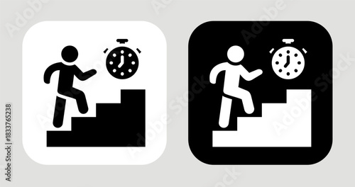 Relentless Step Icon In Black and White Glyph Style