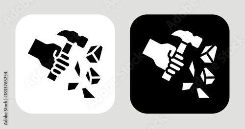 Relentless Will Icon In Black and White Glyph Style