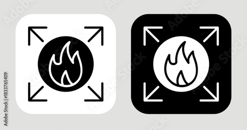 Fire Intent Icon In Black and White Glyph Style