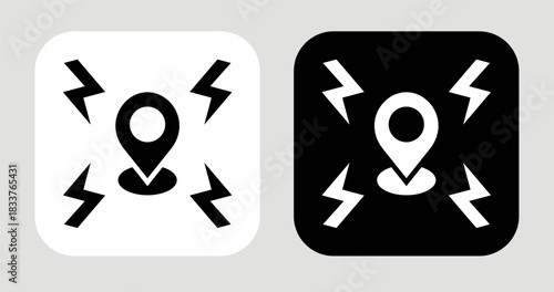 Drive Zone Icon In Black and White Glyph Style