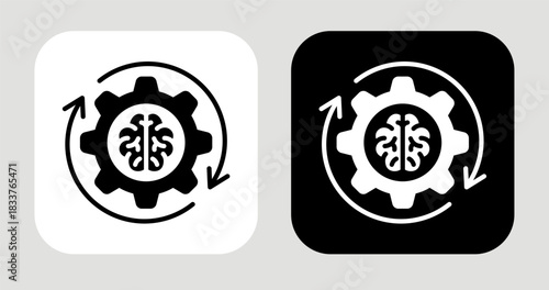 Intent Force Icon In Black and White Glyph Style