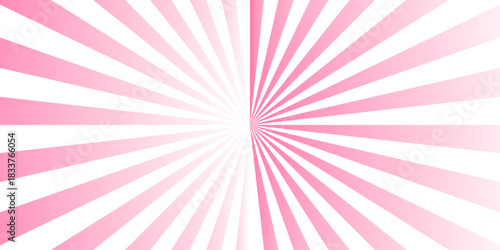 Retro pink gradient abstract explosion vintage ray sunrise star sunbeam texture white background. vector illustration circle light banner cartoon add design.	