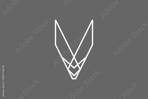 Minimalist line art fox logo