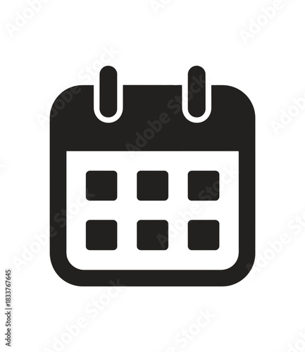 Minimalist black calendar icon