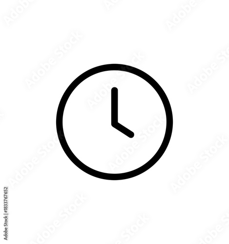Minimal black clock icon