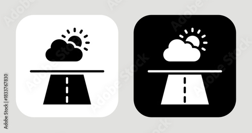 Dream Horizon Icon In Black and White Glyph Style