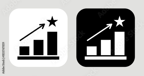 Rising Target Icon In Black and White Glyph Style