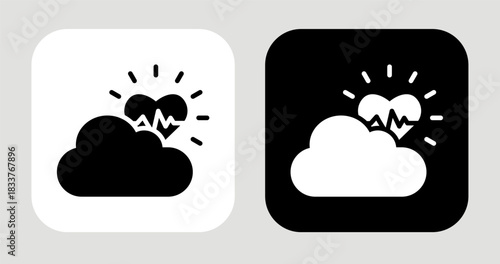 Dream Pulse Icon In Black and White Glyph Style